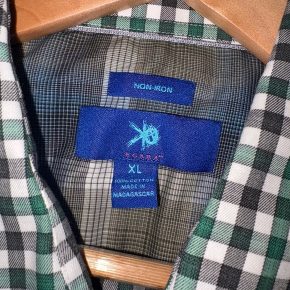 Egara XL Green Checkered Button Down Long Sleeve Shirt - Picture 11 of 12
